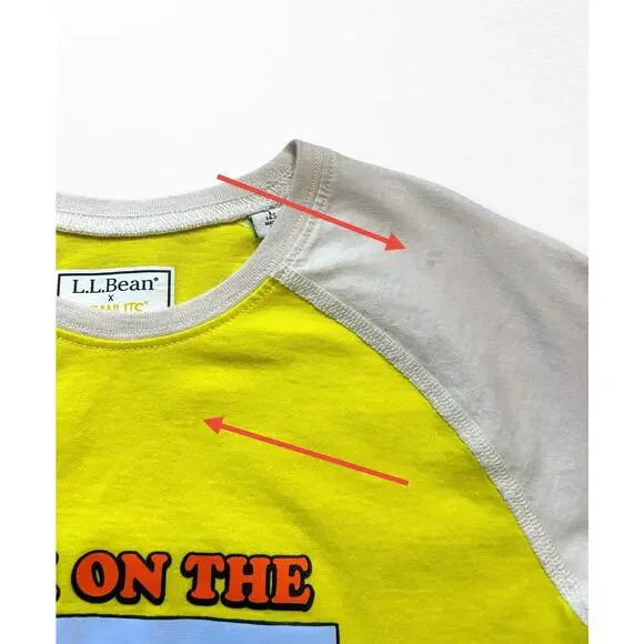 LL Bean x Peanuts Organic Long-Sleeve Baseball Tee, Size 14/16 - Picture 6 of 7